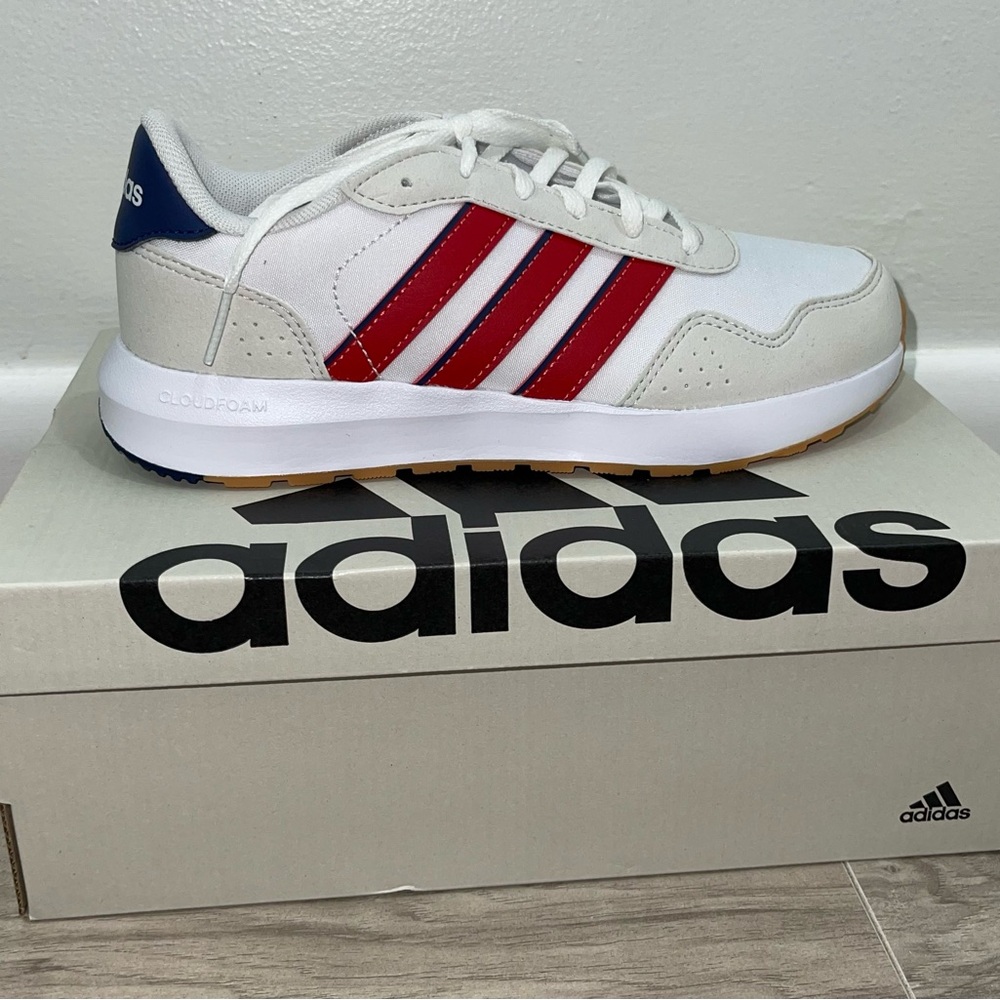 Adidas Men's White and Red Sneakers
